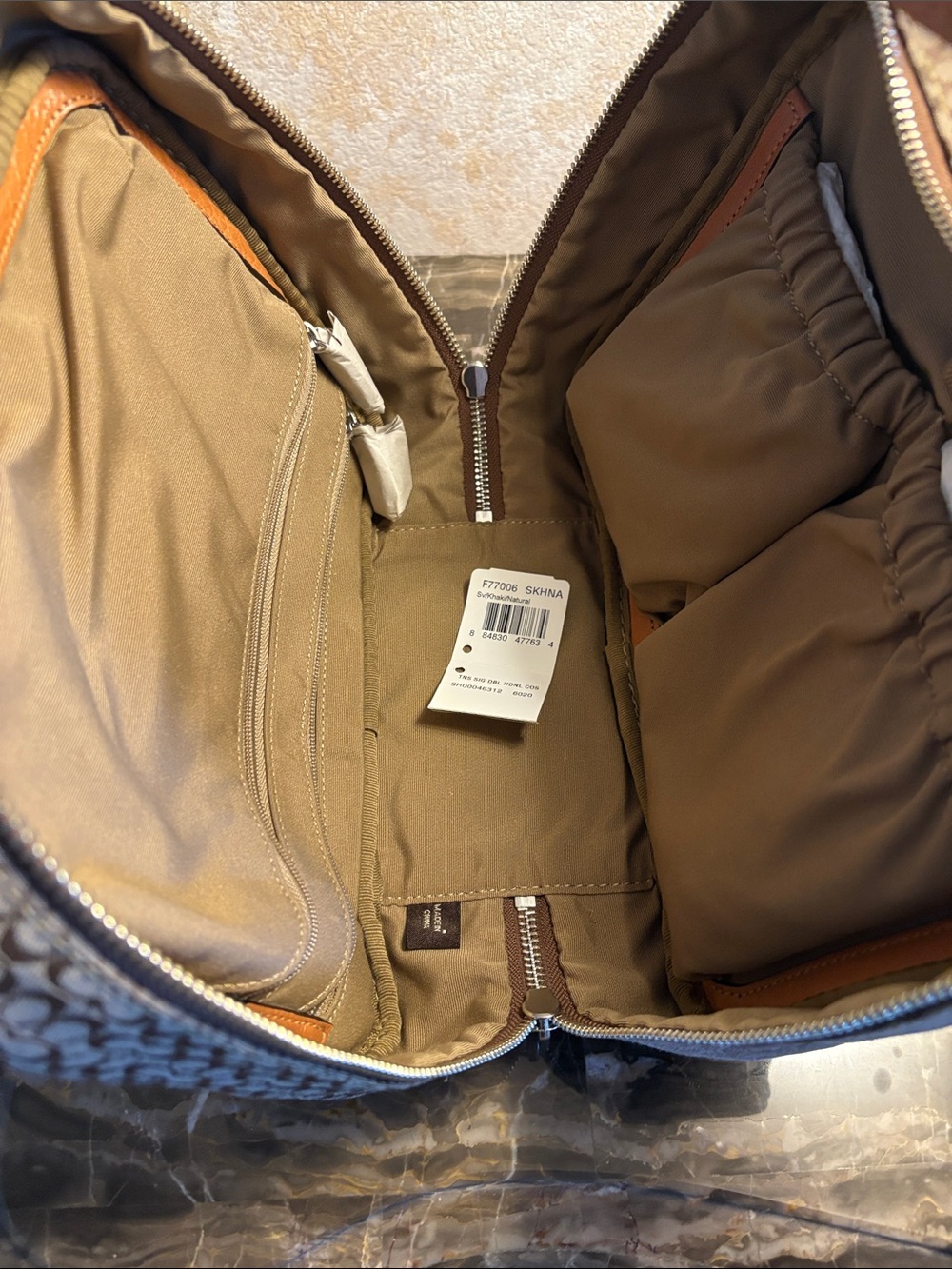 Coach Brown Signature Canvas Satchel Vanity/Cosmetic Bag - Picture 3 of 5